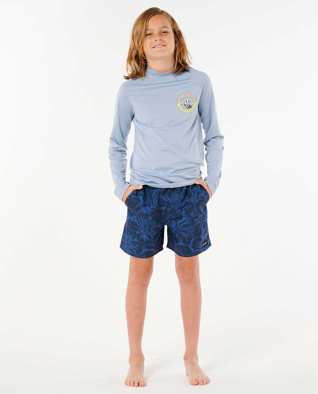 Rip Curl Kids Shred Shakka UPF 50 Long Sleeve Rash Guard- Boys (8-16 years)