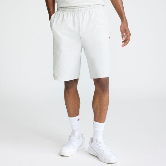 Platinum Silver Heather 9" Lightweight Lounge Shorts, C Patch Logo