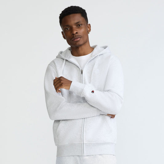 Platinum Silver Heather Powerblend Full-Zip Hoodie