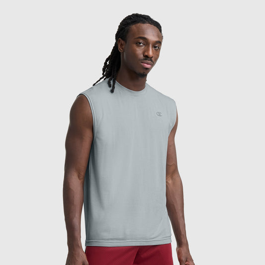 Quarry Sport Crewneck Muscle Tee, Script Logo