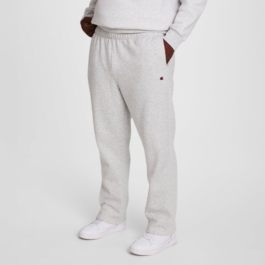 Platinum Silver Heather Powerblend Sweatpants, Open Hem - Big & Tall