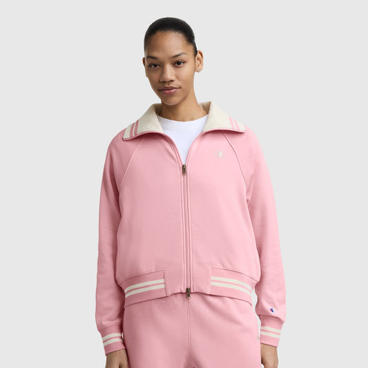 Rose Shadow Pitcher Full-Zip Mockneck Top