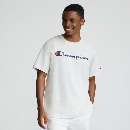 Platinum Silver Heather Classic Graphic T-Shirt, Script Logo
