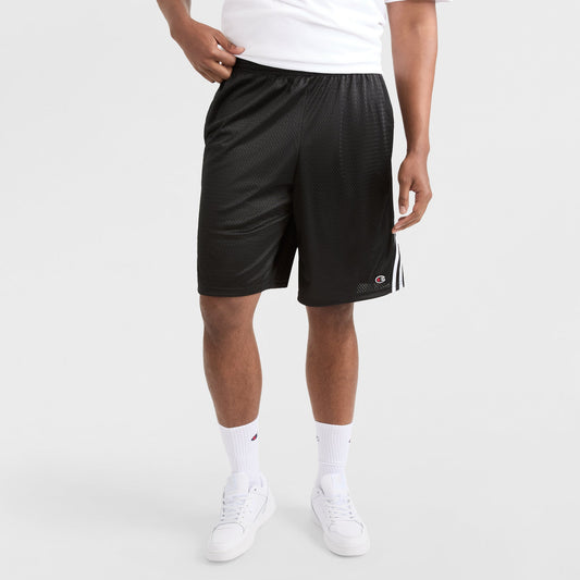 Black 10" Lacrosse Mesh Shorts - Big & Tall